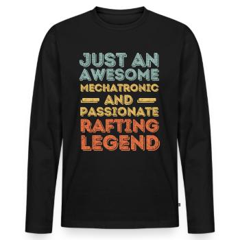 Mechatronics Rafting retro - Men's Premium Organic Long Sleeve Shirt - black - Front - Nico (187cm)