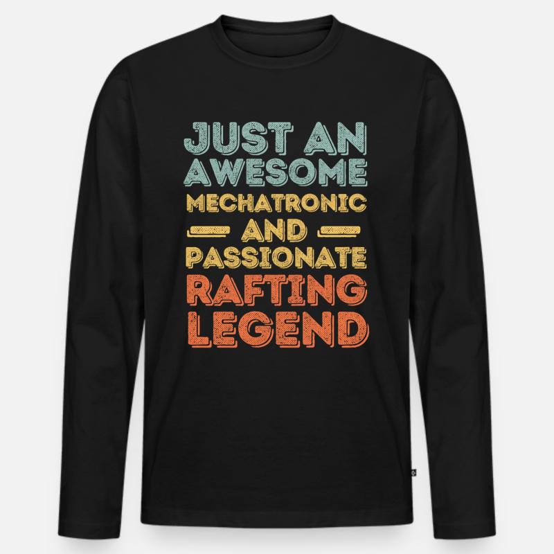 Mechatroniker Rafting retro - Männer Premium Bio Langarmshirt - Schwarz
