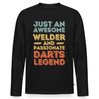 Welder Darts retro - Men's Premium Organic Long Sleeve Shirt - black - Front - Nico (187cm)