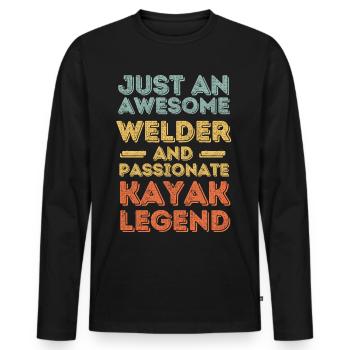 Welder Kayak retro - Men's Premium Organic Long Sleeve Shirt - black - Front - Nico (187cm)