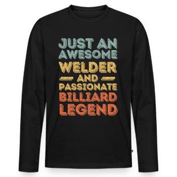 Souder billard rétro - T-shirt manches longues Premium bio Homme - noir - Devant - Nico (187cm)