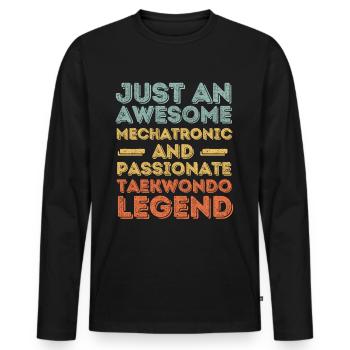 Mechatronics Engineer Taekwondo retro - Men's Premium Organic Long Sleeve Shirt - black - Front - Nico (187cm)