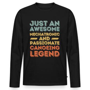 Mechatronics Engineer Canoe retro - Men's Premium Organic Long Sleeve Shirt - black - Front - Nico (187cm)