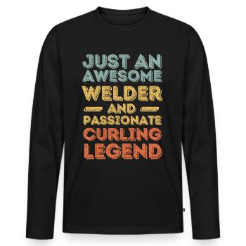 Welder Curling retro - Men's Premium Organic Long Sleeve Shirt - black - Front - Nico (187cm)