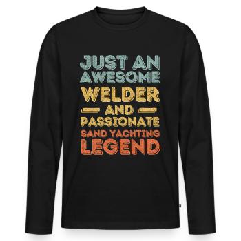 Welder sand sails retro - Men's Premium Organic Long Sleeve Shirt - black - Front - Nico (187cm)