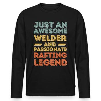 Soudeur rafting rétro - T-shirt manches longues Premium bio Homme - noir - Devant - Nico (187cm)