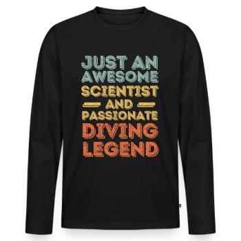 Wissenschaftler Tauchen retro - Männer Premium Bio Langarmshirt - Schwarz - Vorne - Nico (187cm)