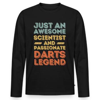 Scientist Darts retro - Men's Premium Organic Long Sleeve Shirt - black - Front - Nico (187cm)