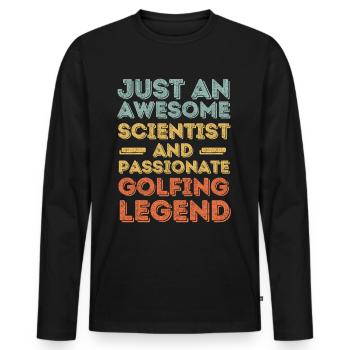 Wissenschaftler Golf retro - Männer Premium Bio Langarmshirt - Schwarz - Vorne - Nico (187cm)