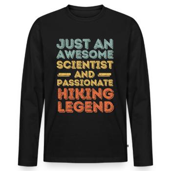 Wissenschaftler Wandern retro - Männer Premium Bio Langarmshirt - Schwarz - Vorne - Nico (187cm)