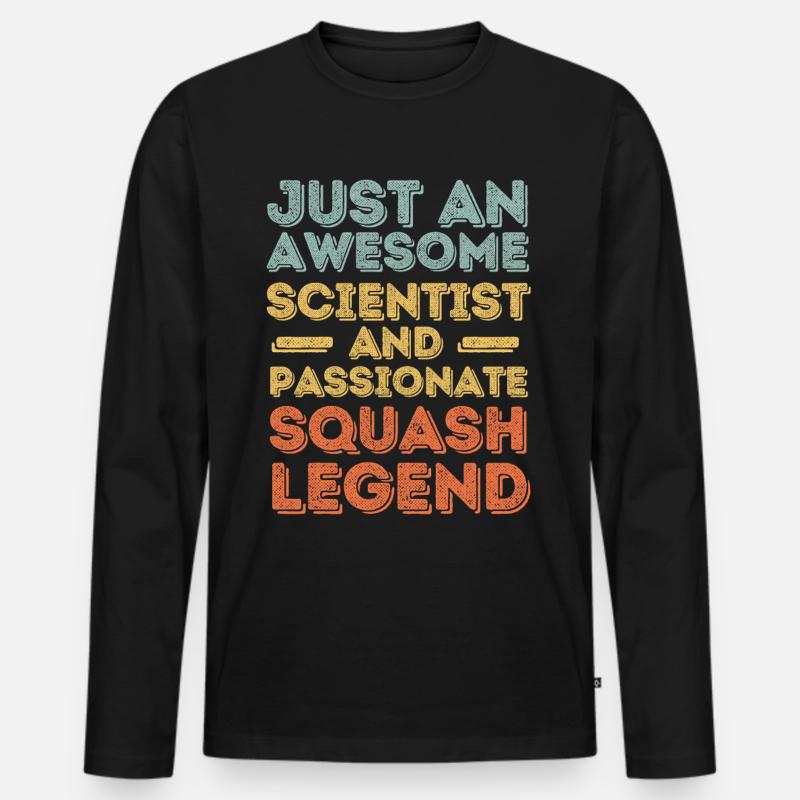 Wissenschaftler Squash retro - Männer Premium Bio Langarmshirt - Schwarz