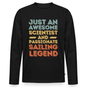 Scientist sailing retro - Men's Premium Organic Long Sleeve Shirt - black - Front - Nico (187cm)
