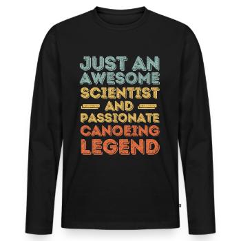 Scientist Canoe retro - Men's Premium Organic Long Sleeve Shirt - black - Front - Nico (187cm)