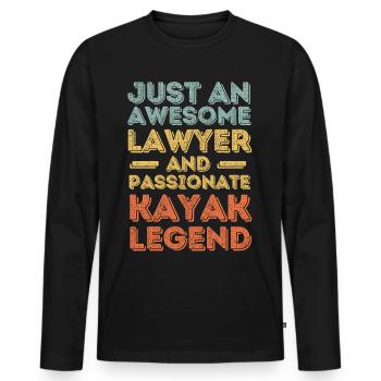 Lawyer kayak retro - Men's Premium Organic Long Sleeve Shirt - black - Front - Nico (187cm)