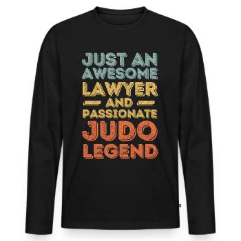 Lawyer Judo retro - Men's Premium Organic Long Sleeve Shirt - black - Front - Nico (187cm)