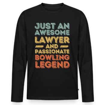 Avocat Bowling rétro - T-shirt manches longues Premium bio Homme - noir - Devant - Nico (187cm)
