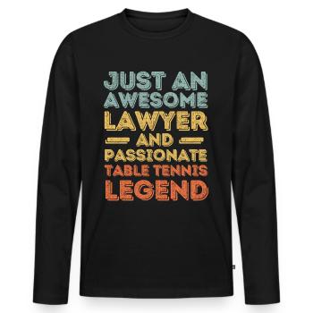 Avocat tennis de table rétro - T-shirt manches longues Premium bio Homme - noir - Devant - Nico (187cm)