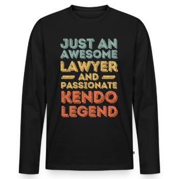 Lawyer Kendo retro - Men's Premium Organic Long Sleeve Shirt - black - Front - Nico (187cm)