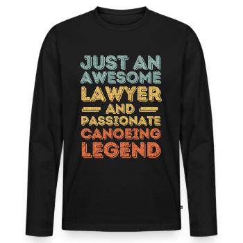 Lawyer Canoe retro - Men's Premium Organic Long Sleeve Shirt - black - Front - Nico (187cm)