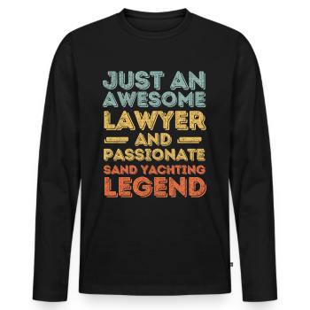 Avocat char à voile rétro - T-shirt manches longues Premium bio Homme - noir - Devant - Nico (187cm)