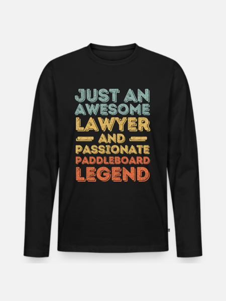 Lawyer Paddleboard retro - Men's Premium Organic Long Sleeve Shirt - black