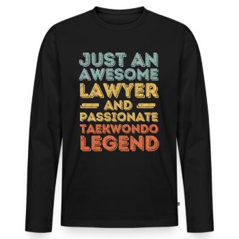 Anwalt Taekwondo retro - Männer Premium Bio Langarmshirt - Schwarz - Vorne - Nico (187cm)