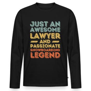Anwalt Snowboard retro - Männer Premium Bio Langarmshirt - Schwarz - Vorne - Nico (187cm)