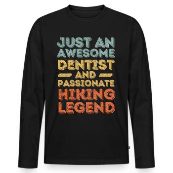 Zahnarzt Wandern retro - Männer Premium Bio Langarmshirt - Schwarz - Vorne - Nico (187cm)