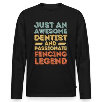 Zahnarzt Fechten retro - Männer Premium Bio Langarmshirt - Schwarz - Vorne - Nico (187cm)