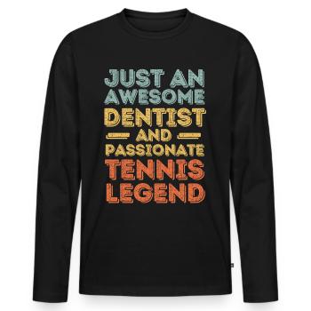 Dentist tennis retro - Men's Premium Organic Long Sleeve Shirt - black - Front - Nico (187cm)