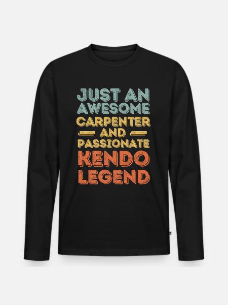 Carpenter Kendo retro - Men's Premium Organic Long Sleeve Shirt - black