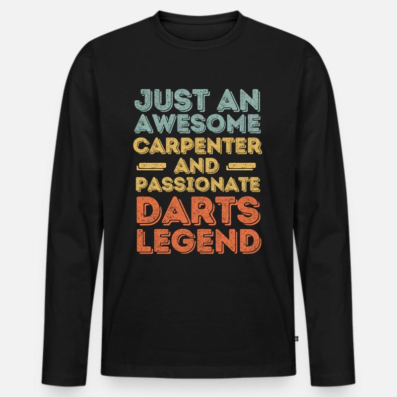 Zimmermann Darts retro - Männer Premium Bio Langarmshirt - Schwarz