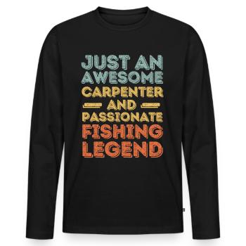 Zimmermann pêche rétro - T-shirt manches longues Premium bio Homme - noir - Devant - Nico (187cm)