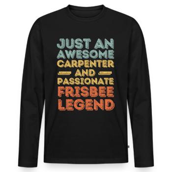 Zimmermann Frisbee rétro - T-shirt manches longues Premium bio Homme - noir - Devant - Nico (187cm)