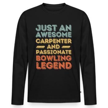 Zimmermann Bowling rétro - T-shirt manches longues Premium bio Homme - noir - Devant - Nico (187cm)