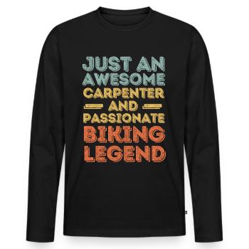 Zimmermann cyclisme rétro - T-shirt manches longues Premium bio Homme - noir - Devant - Nico (187cm)