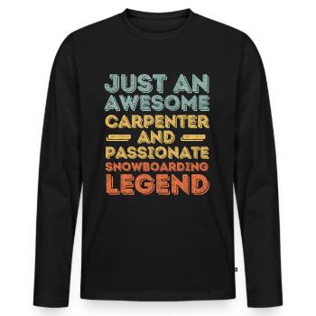 Zimmermann Snowboard rétro - T-shirt manches longues Premium bio Homme - noir - Devant - Nico (187cm)