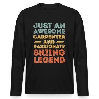 Zimmermann Ski rétro - T-shirt manches longues Premium bio Homme - noir - Devant - Nico (187cm)