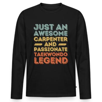 Zimmermann Taekwondo rétro - T-shirt manches longues Premium bio Homme - noir - Devant - Nico (187cm)