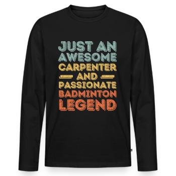 Zimmermann Badminton rétro - T-shirt manches longues Premium bio Homme - noir - Devant - Nico (187cm)