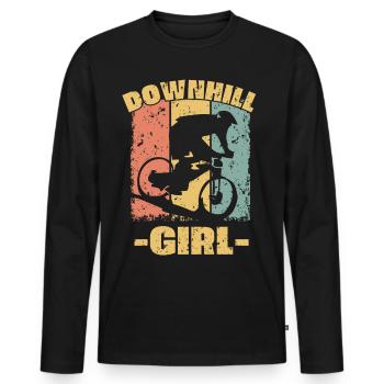 Femmes Vélo rétro - T-shirt manches longues Premium bio Homme - noir - Devant - Nico (187cm)