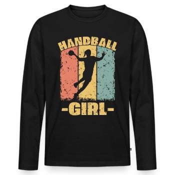 Women Handball retro - Men's Premium Organic Long Sleeve Shirt - black - Front - Nico (187cm)