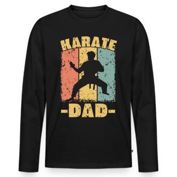 Karate dad retro - Men's Premium Organic Long Sleeve Shirt - black - Front - Nico (187cm)
