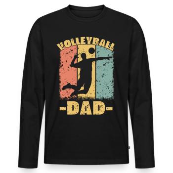 Volleyball papa rétro - T-shirt manches longues Premium bio Homme - noir - Devant - Nico (187cm)