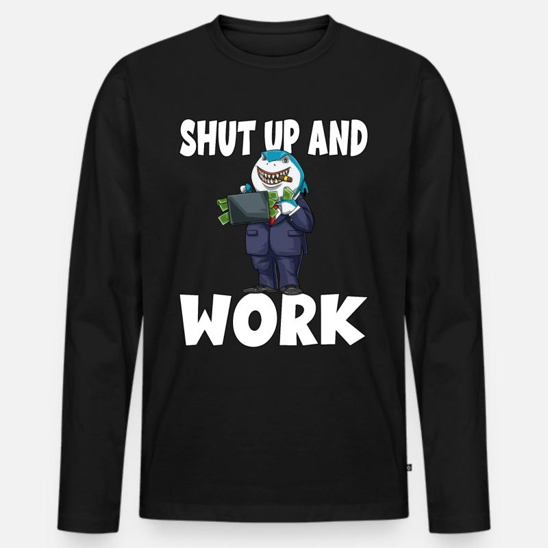 Chef Vorgesetzter Arbeiten - Männer Premium Bio Langarmshirt - Schwarz