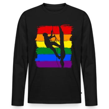 Klettern LGBT Pride - Männer Premium Bio Langarmshirt - Schwarz - Vorne - Nico (187cm)