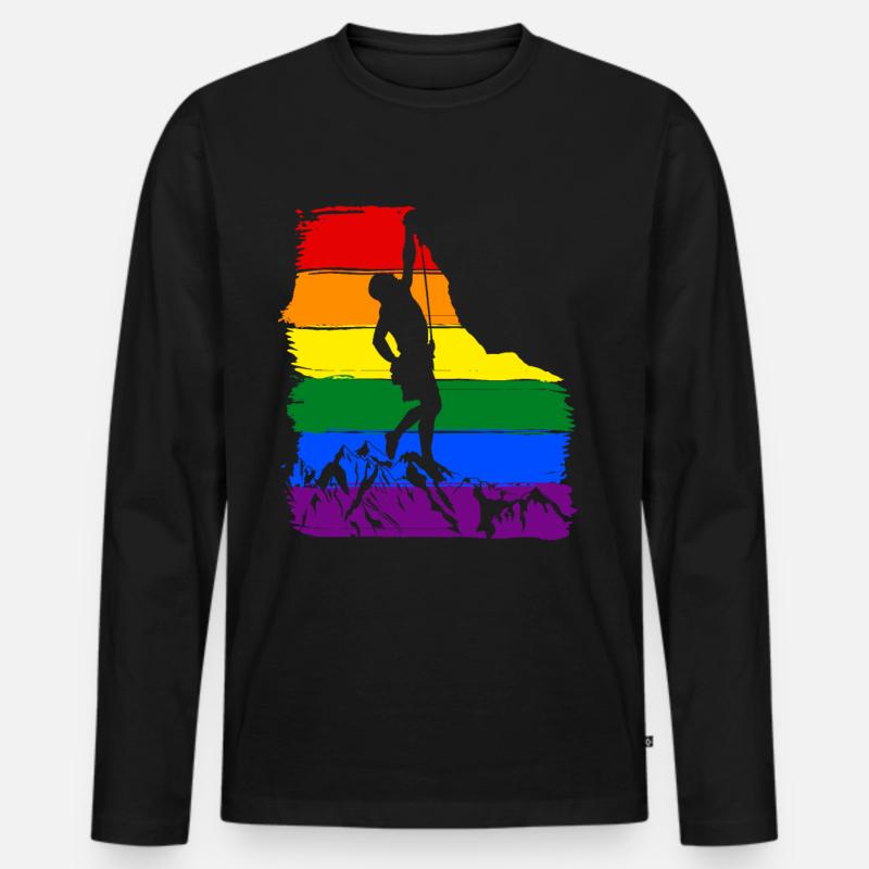 Klettern LGBT Pride - Männer Premium Bio Langarmshirt - Schwarz