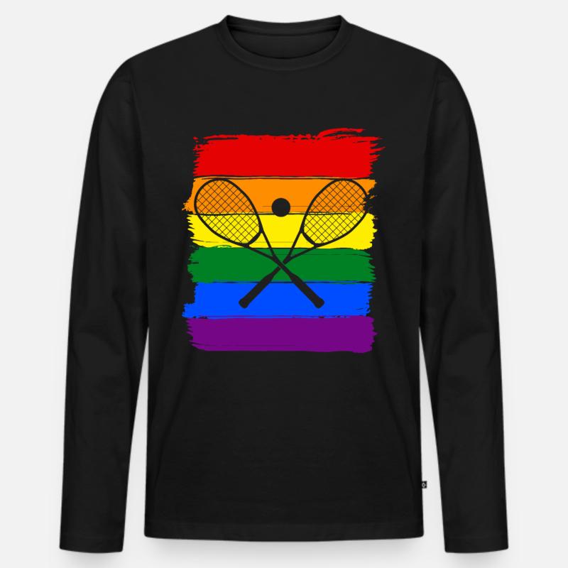 Squash LGBT Pride - Männer Premium Bio Langarmshirt - Schwarz