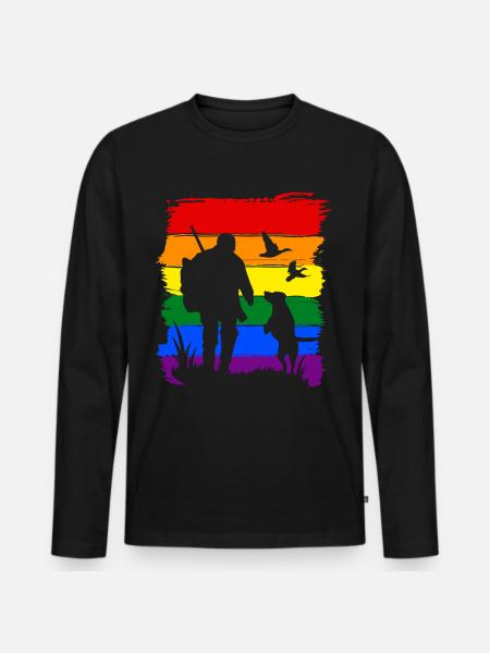 Hunting sport LGBT Pride - Men's Premium Organic Long Sleeve Shirt - black