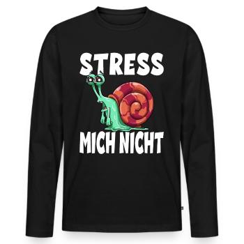 Stress Mich Nicht Schnecke Tempo - Männer Premium Bio Langarmshirt - Schwarz - Vorne - Nico (187cm)